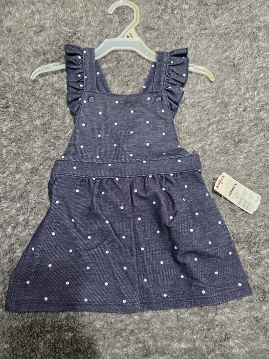 Carter's Other - Carter's Navy Blue Polka Dot Ruffle Strap One-Piece Dress